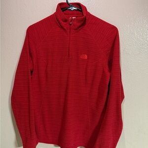 The North Face Women Quarter Zip Sweater in Vibrant Red